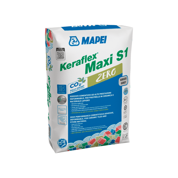 KERAFLEX MAXI S1 ZERO MAPEI 25 kg Grigio - Adesivo cementizio per piastrelle in ceramica di grande formato