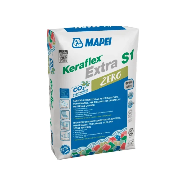 KERAFLEX EXTRA S1 ZERO MAPEI 25 kg Grigio - Adesivo cementizio per piastrelle in ceramica di grande formato
